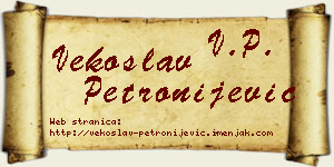 Vekoslav Petronijević vizit kartica